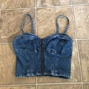 Denim Crop Tank Top